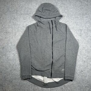 Nike Tech Pullover Hoodie Women's Size Medium Grey Asymmetrical Full Zip Sweater